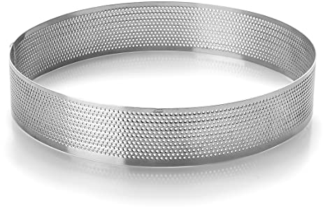 LACOR - 68552 - Stampo per riposteria, cerchio rotondo microperforato, ideale per torte e dolci in acciaio inox 18/10, diametro 12 cm, altezza 3,5