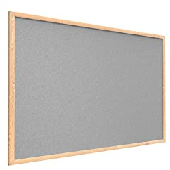 ALLboards helles Grau Pinnwand mit Holz Rahmen 90x60cm Korktafel Korkwand Pinnwand Kork Grau Oberfläche