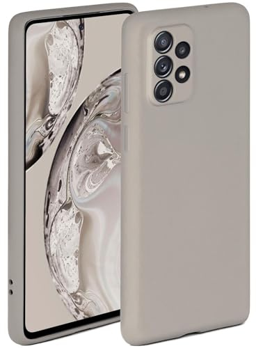 ONEFLOW Soft Case für Samsung Galaxy A52 / A52s 5G Hülle aus Silikon mit Kameraschutz, Silikonhülle mit erhöhtem Schutz fürs Display, Backcover Schutzhülle, weiche Handyhülle, Taupe