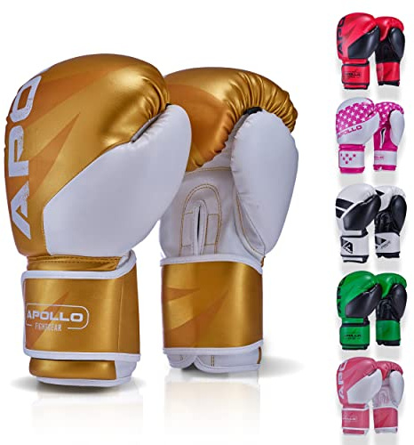 Apollo Boxningshandskar Tillverkade av PU-Läder | Thaiboxningshandskar Män och Kvinnor | För Slagpåsar, Träning, Sparring, Fitness, MMA Handskar | Kickboxning Handskar | Boxningshandskar 12/14/16oz