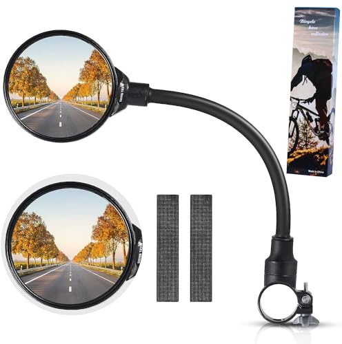 Fahrradspiegel für Lenker 21-33mm Fahrrad Weitwinkel Rückspiegel Sichere Spiegel 3D, 360 ° Verstellbar und Drehbar Fahrrad Spiegel für Mountainbike E-Bike