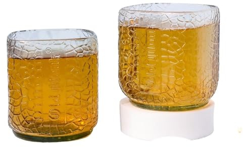 Old Monk - Vasos de ron reciclados hechos a mano para ron, escocés, whisky, cócteles - Regalo ecológico para él y ella