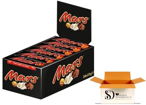 Mars Chocolate Bars Milk Chocolate Bulk Gift Treat Office Box 51g Pack Of 24 Bars