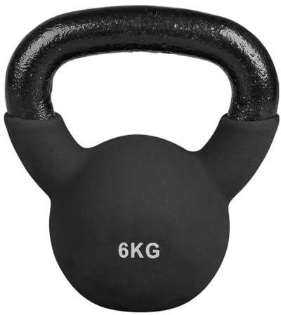 UPFIT - Kettlebell, haltère - Kettlebell 6kg - Poids: 6kg - Couleur: Noir - Prise en main facile et confortable - Robuste - Facile à utiliser & à ranger - Pour les exercices de renforcement musculaire