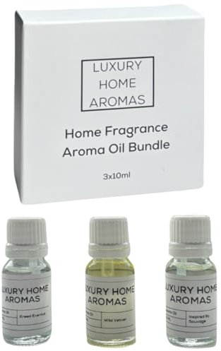 Aftershave Inspired Fragrance Oil Bundle, Kreed Eventus, Savage, & Wild Vetiver | Oils for electric Diffusers, Oil Burners | Long Lasting Luxury Home Fragrance | 3x10ml | By Luxury Home Aromas