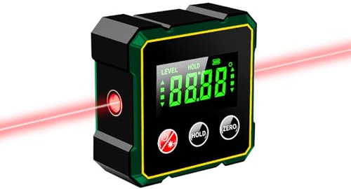 Digital Angle Finder - Laser 4 Side Strong Magnetic Digital Angle Gauge Protractor, Bevel Gauge Trend Angle Ruler,Spirit Level Angle Finder Tool, DIY Woodworking Level Box Carpentry Equipment 0210