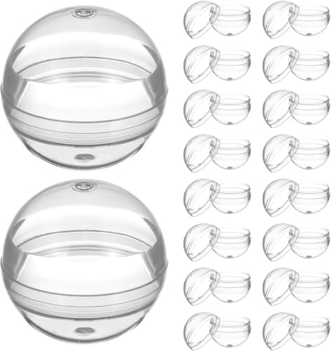 Angoily 50 unidades de bolas de agarradera: 50 mm vacías cápsulas redondas transparentes de plástico transparente rellenables bolas ornamentales cápsulas de plástico para fiestas infantiles