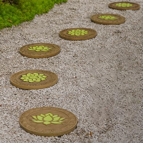 SDGBCXD Pietra da calpestio， Pietre Decorative da Giardino Resistenti alle intemperie da 13, Pietra Rotonda Resistente for aiuole e Cortili(6 PCS)