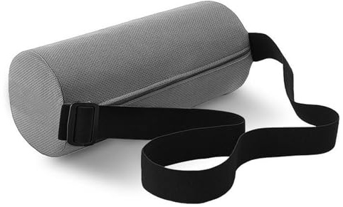 Dermalyx Lendenwirbelstützkissen per sedile ufficiali e auto, cuscino erogonomico lordosi con cintura, cuscino lombare attivo respiro supporto ronco cubetti 32x12 cm (Gri