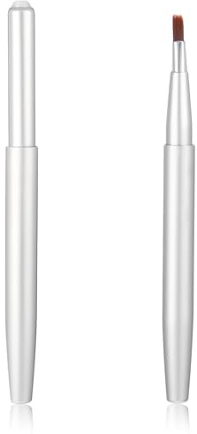 2 Pack Retractable Lipstick Brush, Lip Brush for Lipstick Lip Liner Pencil Brushes Flat Lips Balm Applicator Travel Lipliner Brushes for Lipsticks, LipGloss, Eyeshadow Travel