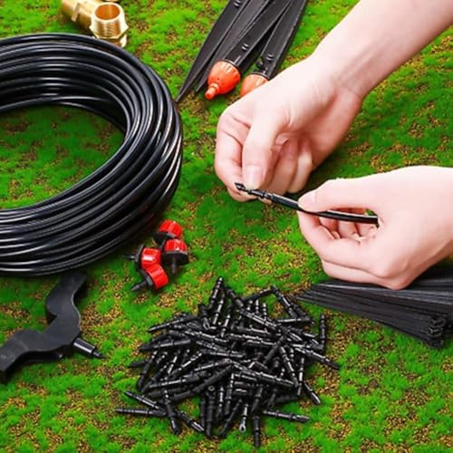 100 connettori dritti per tubi di irrigazione a goccia da 1/4 di pollice, raccordi per irrigazione per giardini (A)