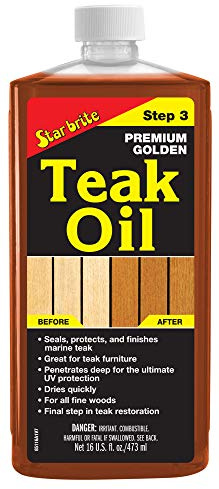 STAR BRITE Premium Golden Teak Oil 16 Oz- Sealer, Preserver, & Finish for Outdoor Teak & Other Fine Woods (085116PW)