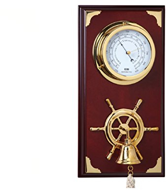 Wetterstation, Barometer und Wetterstation, mit Barometer, nautische Dekoration, Größe 39 cm