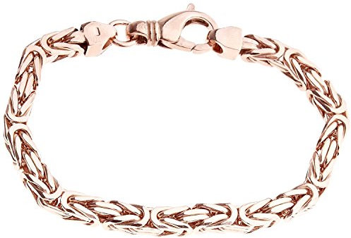 .iced-out. Sterling 925 Silber Königsarmband - BYZANTIN 6x6mm rose gold