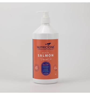 Nutricione | Aceite de Salmón para Perros y Gatos | 100% Natural | Rico en Omega 3, 6, EPA y DHA | 1L