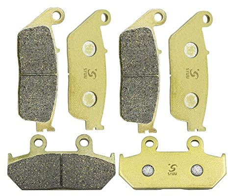 S SYUU Motocicleta Fibra de cobre delantero y trasero Pastillas de freno Compatible con Suzuki Brake Pads AN 650 Burgman Executive/Skywave 2003-2014 FA142F FA412R