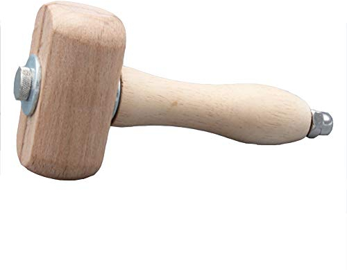 Holzhammer, Buchenholz Hammer Holzschnitzerei Holzhammer mit Holzgriff, Lederhandwerk Nähen Gravur Drucken DIY Handwerkzeug