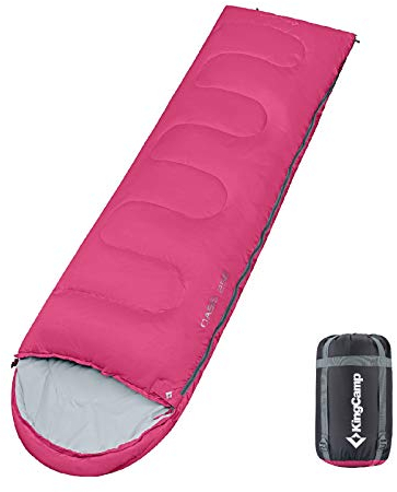 KingCamp Oasis 250 Kinder Decken Schlafsack Sommer Camping 1,40 m Lang & Breit Rose Red - Zipper L