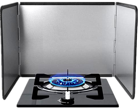 KOBSAINF 3 Sided Splatter Guard,Foldable Stainless Steel Oil Splatter Screens for Frying,Oil Splash Insulation Board,Nonstick Oil Splatter Guard Stove Heat Insulation Board for Cooking