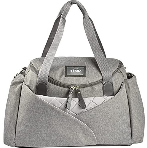 Béaba - Sydney II diaper bag - Modulable, large capacity - Large cocoon changing surface - Insulated compartment for baby food, pram attachment system, carry handles - Heather grey