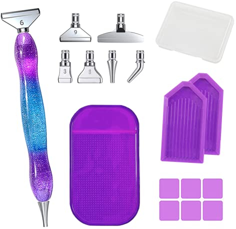 YoniYa 5D Diamond Painting Zubehör Set, Diamond Painting Stifte mit 6 Ersatz Stiftköpfen für Erwachsene und Kinder Kunst Diamanten Malerei Werkzeug