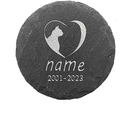 Piedra Conmemorativa Personalizada Para Mascotas: Regalos Personalizados Para La Pérdida De Mascotas,Nombre Personalizado De Los Gatos Y Fecha De Muerte,Placa Personalizada Para Marcar Tumbas De Gato