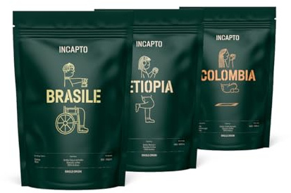 Incapto Pack de Cafés Best Sellers | Café en Grano Natural de Especialidad | Orígenes - Colombia, Brasil y Etiopía | Specialty Coffee +80 puntos SCA | 3 paquetes de 500g