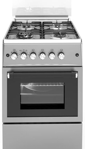 ALPHA Cocina de Gas VULCANO LUX-60 Inox. Encendido automático, Wok, Ventilador y Temporizador. *Alta Gama*