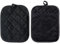 Guanti da forno,Set di 2 Presine da Cucina Nere con Tasca,Guanti da forno cucina, in Cotone Resistente al Calore, Sottobicchieri Quadrati 17,5 x 17,5 cm, Ideali per Cucina e Cottura