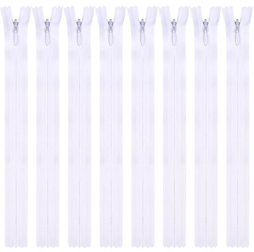 DOITEM 5 cremalleras invisibles de nailon multicolor de 60 cm para costura y manualidades, color blanco