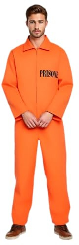 Disfraz de Preso para Carnaval Cosplay Disfraz Convicto de Halloween Cosplay Traje DisfrazDe Prisionero Naranja para Adultos Prisoner Costume Unisex Aplica a Juego rol Fiesta Temática Halloween