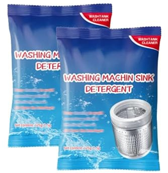 Limpiador de Tanques Quitamanchas Potente,Limpiador en Polvo para Lavadoras,Limpiador de Manchas Resistente,Lavadoras de Carga Superior y Frontal, para Tambor,Tina y Todas las Piezas Internas (2pcs)