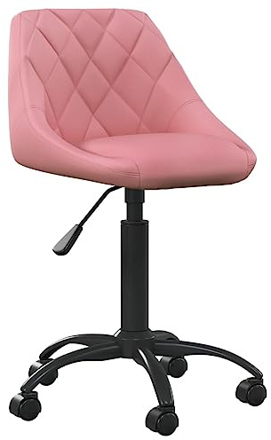 mtlskopl Silla de oficina de terciopelo rosa – Silla giratoria de altura ajustable con ruedas, moderna silla de escritorio para oficina en casa y lugar de trabajo, silla cosmética estable hasta 110 kg