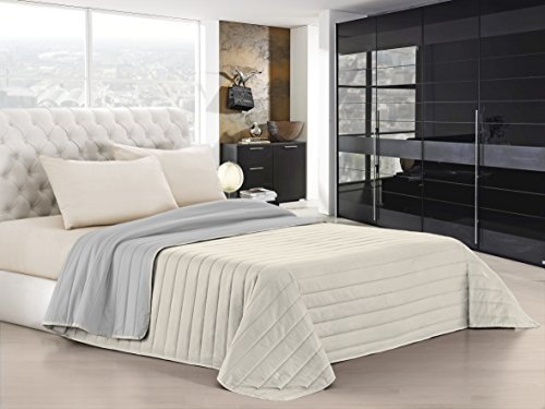 Elegant couette d'été, Crème/Gris Clair, 260x270 cm