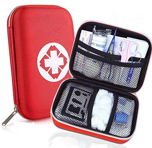 Trousse de Premier Secours, Mini Boîte Médical, Complète pour la Voiture, Voyage, Bureau, Randonnée, Sport, Maison, Entreprise (Rouge)
