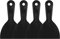sourcing map Putty Scraper 4 ABS Plastic Spatula Drywall Patch Repair Spreader Wall Covering Smoother Black 4Pcs