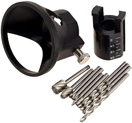 TOP-VIGOR Rotary Multi Tool Cutting Guide Router Attachment Kit, HSS Router Drill Bit Set Router Accessories for Quick Work