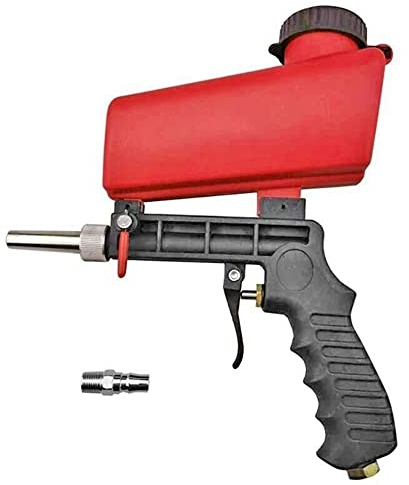 1/4 Air Sandblasting Gun Portable Handheld Sandblaster 90psi Gravity Pneumatic Spray Gun Blasting Machine