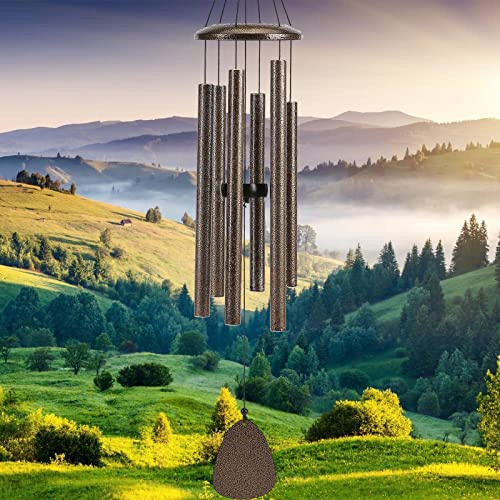 FSVGYY Wind-Chimes-Outdoor-Deep-Tone, Large Soothing Melodic Tones Windchimes, Wind Chimes for Outside, Memorial Wind Chime Best Gift for Mom Women Grandma Neighbors(32 Brown Coated Aluminum)