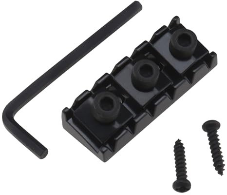 YINETTECH Sillet de verrouillage pour cordes de guitare en métal de 42 mm avec vis de montage et clé compatible avec le système de verrouillage double Floyd Rose Tremolo Noir