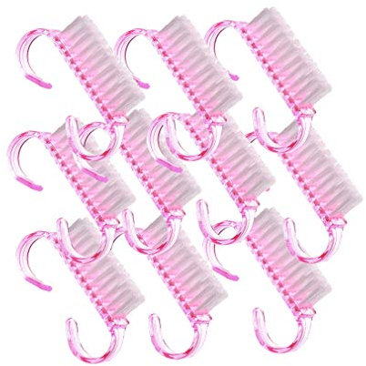 Generic - Lot de 10 brosses à ongles rose pour nail art, brosse de nettoyage de la poussière, mini manucure pédicure outil de qualité supérieure