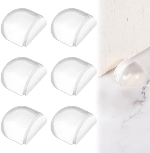 MUYAPAY 6 Piezas Tope Puerta Suelo Autoadhesivos Transparente, Cuña Puerta para Todos los Suelos Antigolpes y Resistente Protector Batente Porta Door Stopper para Proteger Paredes Muebles
