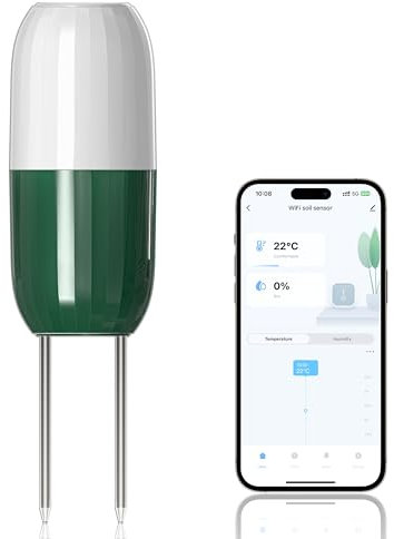 Medidor de humedad para plantas Xtsuen, sensor de humedad del suelo inalámbrico con wifi, 2 en 1, para el cuidado de plantas en macetas y césped de jardín.
