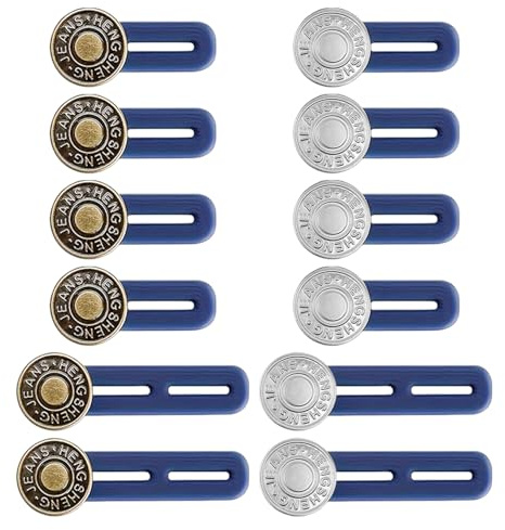 Botones De Extensión De Cintura Retráctiles De 12 Piezas, Sin Costuras, Flexibles Y Extraíbles, Accesorios De Ajuste De Cintura De Pantalón, Adecuados Para Transformar La Ropa Familiar.
