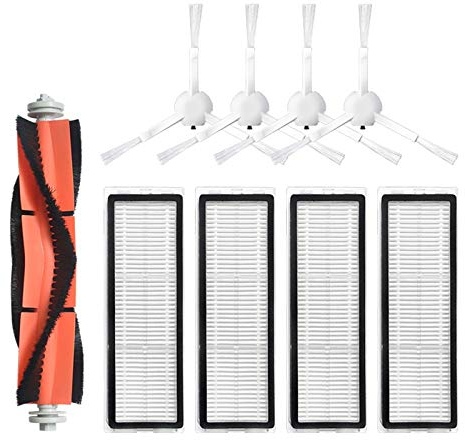 LICHIFIT Haupt-Seitenbürste HEPA-Filterteile Wischtuch Wasserkern Kamm für Mijia 1C Roboter Staubsauger Ersatzzubehör