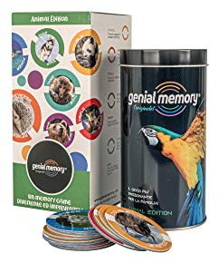 genial memory l'originale! edizione Animali, gioco memory, 72 tessere, età Consigliata 4+ anni per bambini, bambine e adulti, gioco da tavolo con carte aventi funzioni speciali, gioco di società