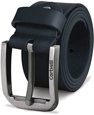 Cartvelli Cintura uomo in pelle premium Made in Germany con confezione regalo - cintura in vera pelle 40mm Blu Marino 125