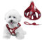 PawSailor No-Pull-Hundegeschirr, mittelgroß, mit Leine, verstellbares Kariertes Step-in-Mesh-Hundewestengeschirr für Welpen, ausbruchsicher, reflektierender Sicherheitsgang, Rot M