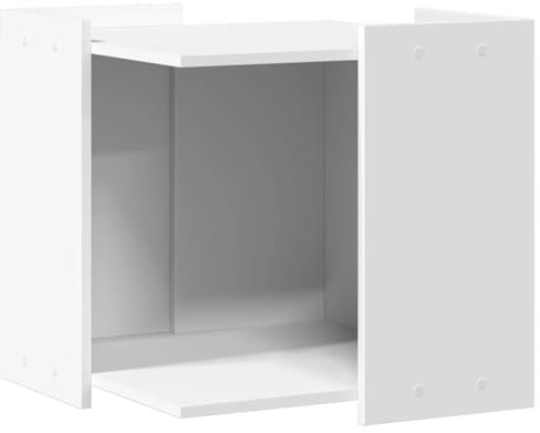 vidaXL Katzenklo Schrank, Katzenschrank Katzentoilette, Beistelltisch Katzenhaus, Katzenmöbel Verstecktes Design, Weiß Holzwerkstoff
