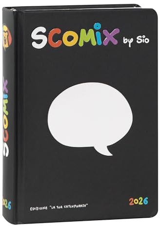 COMIX Scottecs by Sio - Agenda Scolastica 16 Mesi 2025-2026, Diario Scuola per Bambini e Ragazzi con Copertina Rigida, Ideale per Scuola Elementare e Media, 12x16.5 cm, Nero